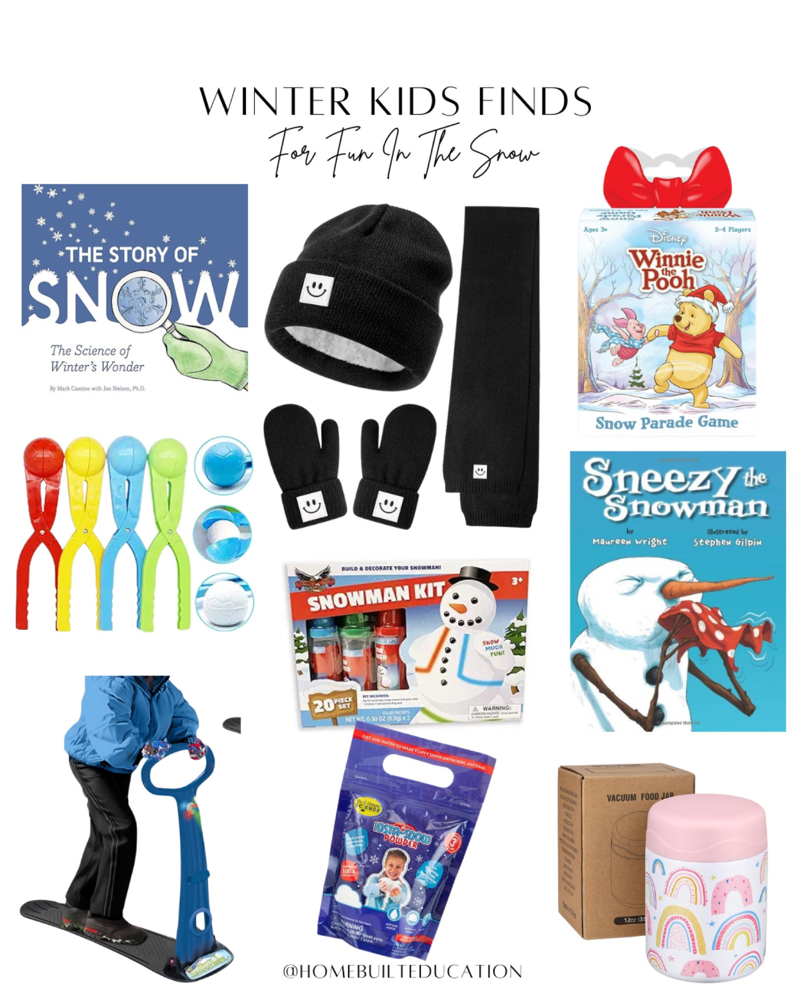 There’s lots of snow in our forecast! Do you get snow where you live? 

Here are some of my favorite kids finds for playing outside in the snow, staying inside or even making your own snow if you don’t have any! ❄️