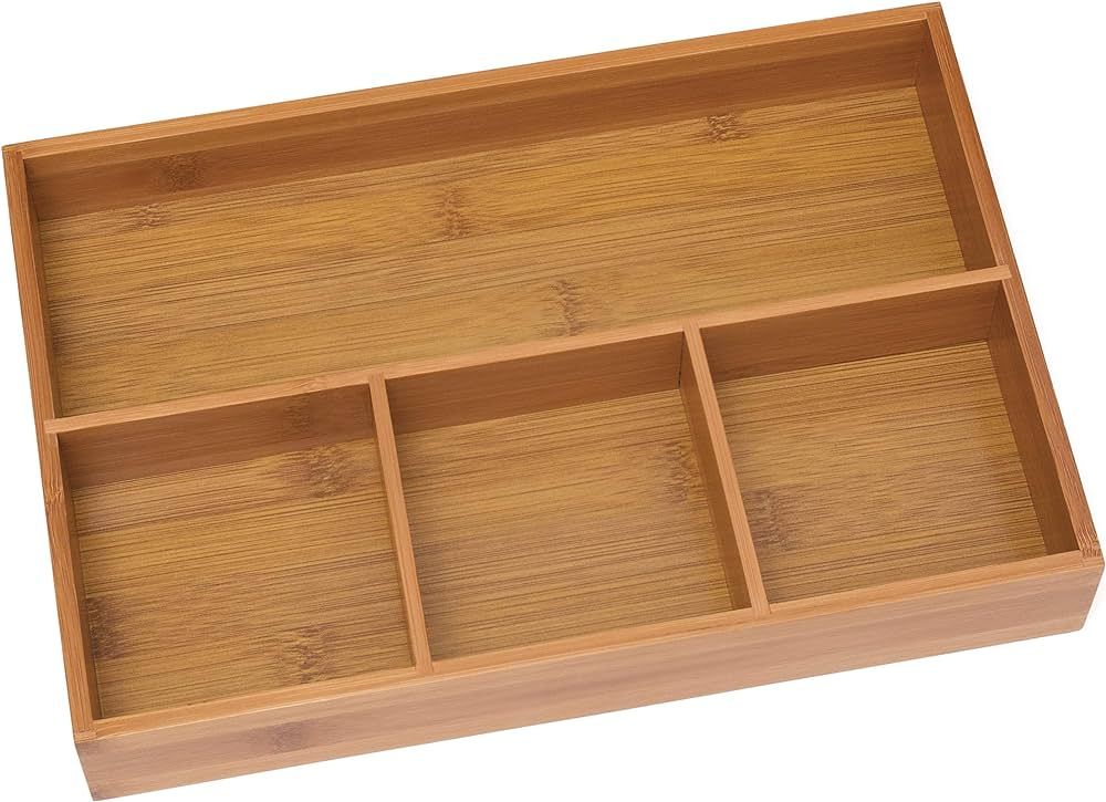 Lipper International 824, Bamboo Wood 4-Compartment Organizer Tray, 11 5/8" x 7 7/8" x 1 3/4" | Amazon (US)