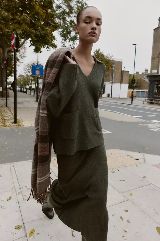 SOFT-TOUCH KNIT MIDI SKIRT | Zara UK