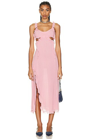 Acne Studios Cut Out Maxi Dress in Pink | FWRD 
