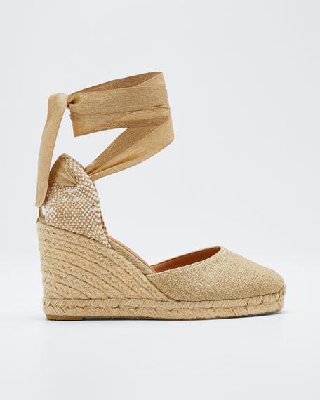 Castaner Carina Linen Wedge Espadrille Sandals | Bergdorf Goodman