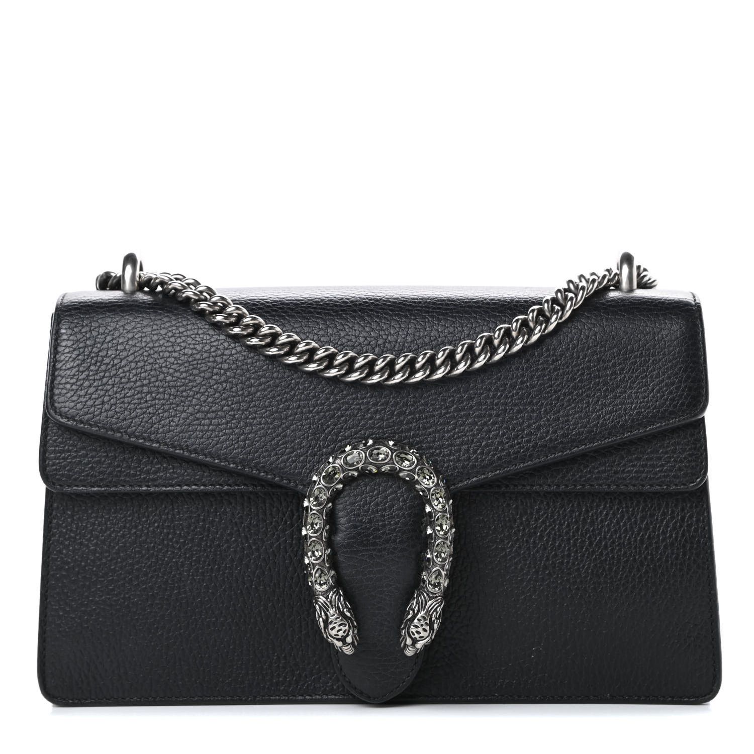 Pebbled Calfskin Small Dionysus Shoulder Bag Black | Fashionphile