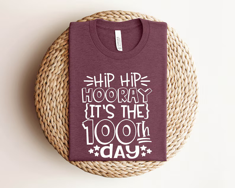 Hip Hip Hooray It's the 100th Day T-shirt, Funny 100th Day of School Shirt, 100th Day of School G... | Etsy (US)