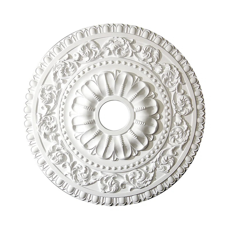 Architectural Products by Outwater L.L.C. 23-5/8 in Leaf Scroll Polyurethane Ceiling Medallion | ... | Wayfair North America
