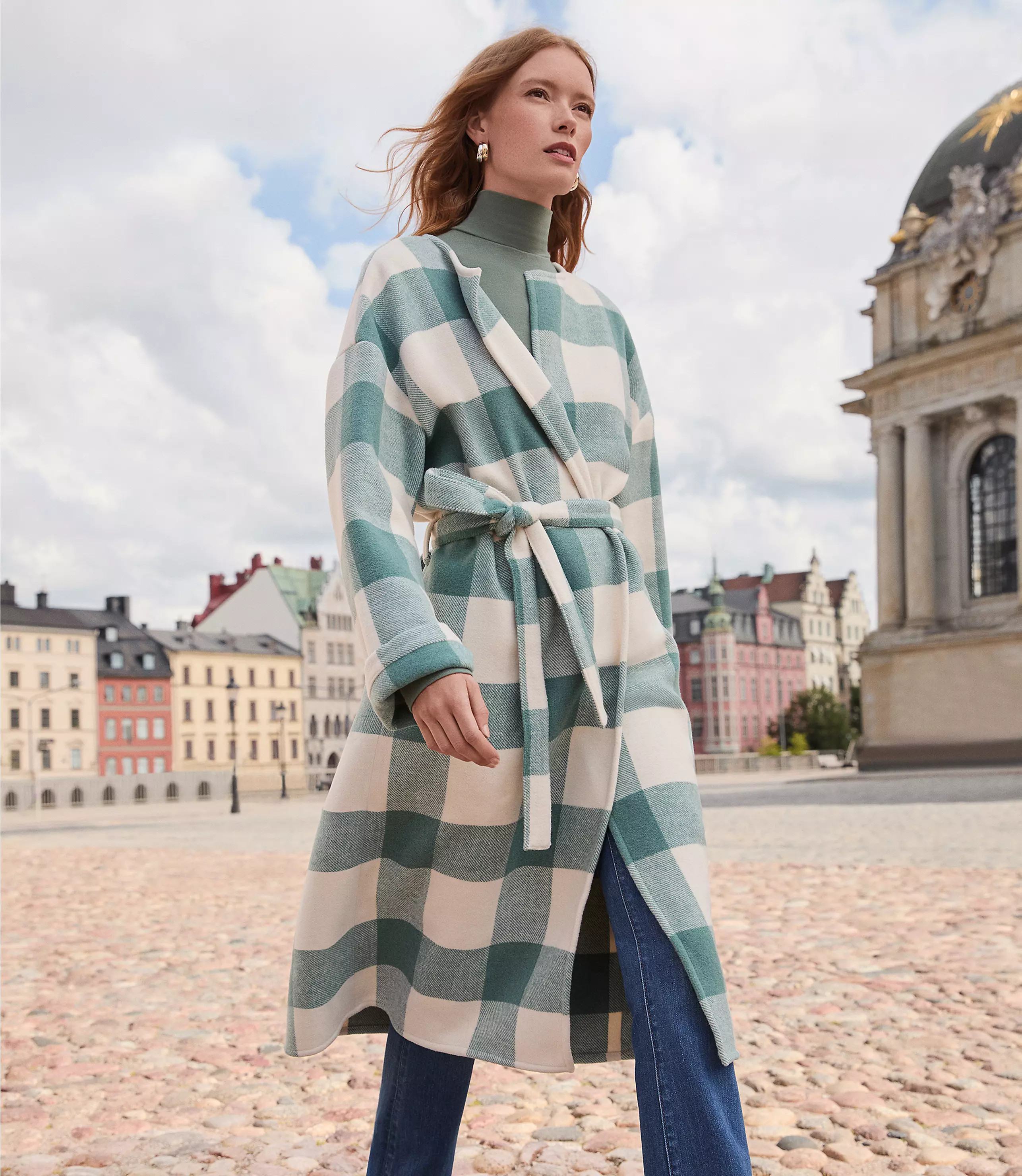 Plaid Belted Wrap Jacket | LOFT