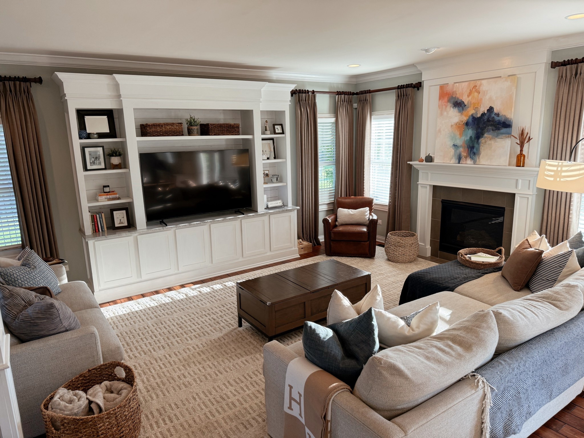 Family room details! 

Curtain panels - 
Liz Linen Drape Pleated Oak Dim Gray Triple French Pleat with Memory foam! Use code JAMIEHABS for 24% off your order 

Home inspo, home decor, family room inspo, family room decor, Amazon, crate and barrel, target

#LTKHome #LTKFindsUnder100