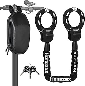Scooter Lock, Electric Scooter Locks Anti Theft & Waterproof Scooter Bag, Bike Lock with Key, Hea... | Amazon (US)