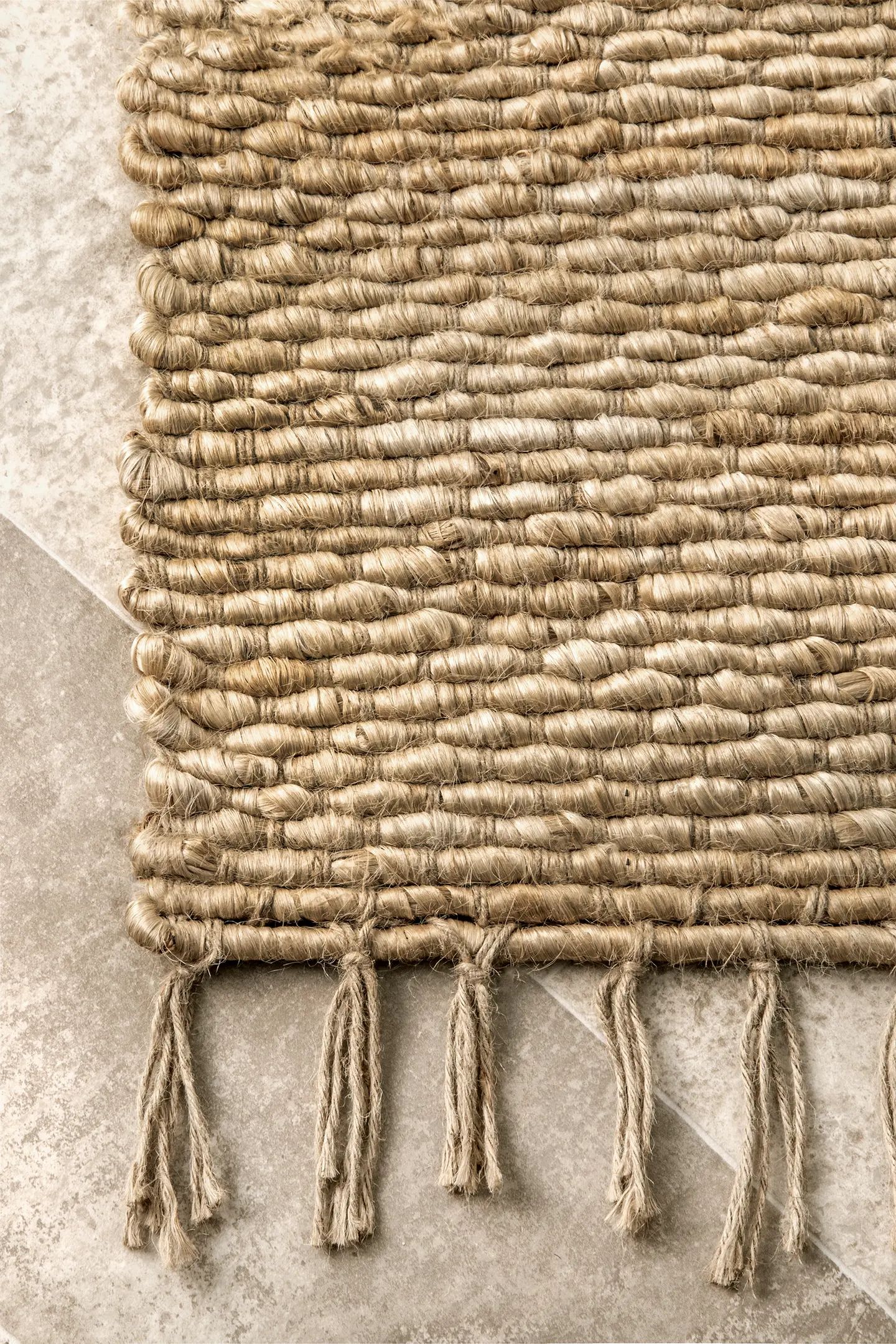 Natural Handspun Jute With Tassels Natura Area Rug | Rugs USA