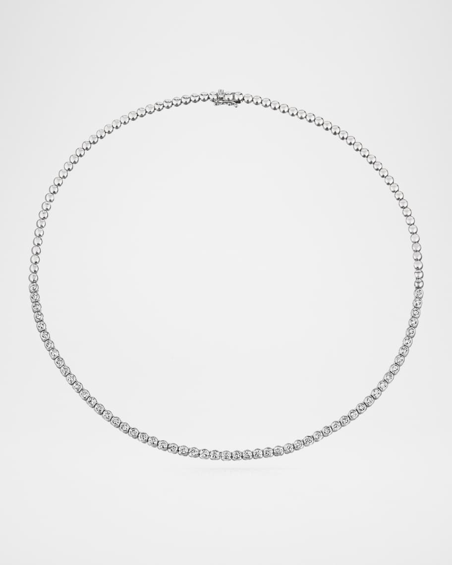 Cassidy Diamonds 18K White Gold Half Way Around Diamond Tennis Necklace, 2.50tcw | Neiman Marcus