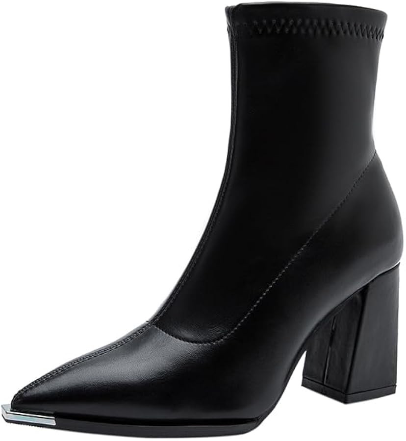 Pointed Toe 2025 Winter Style Winter High Heel Women Shoes Premium Skinny Boots Ankle Boots 98158... | Amazon (US)