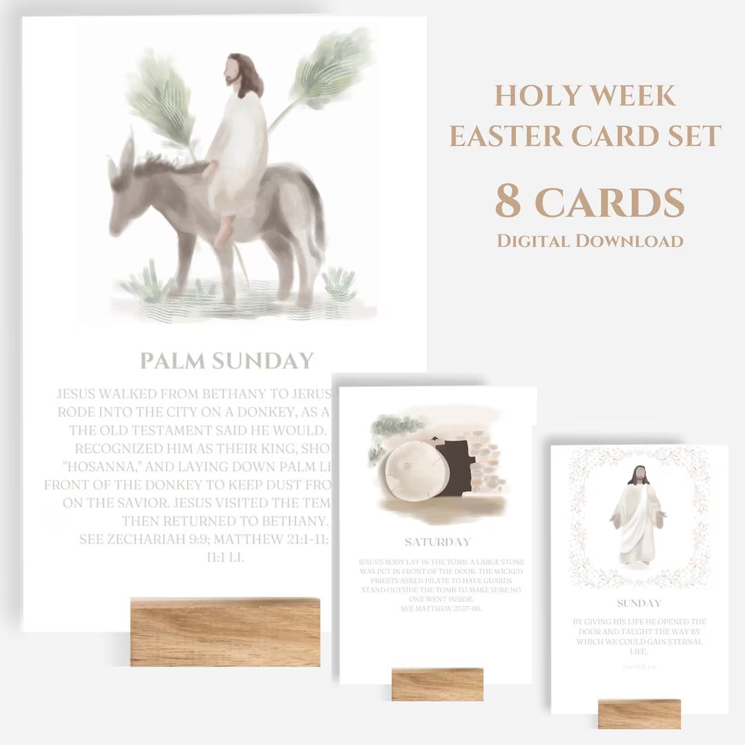 Easter Card Set - Holy Week 8 Card Set - Digital Download | Etsy (US)