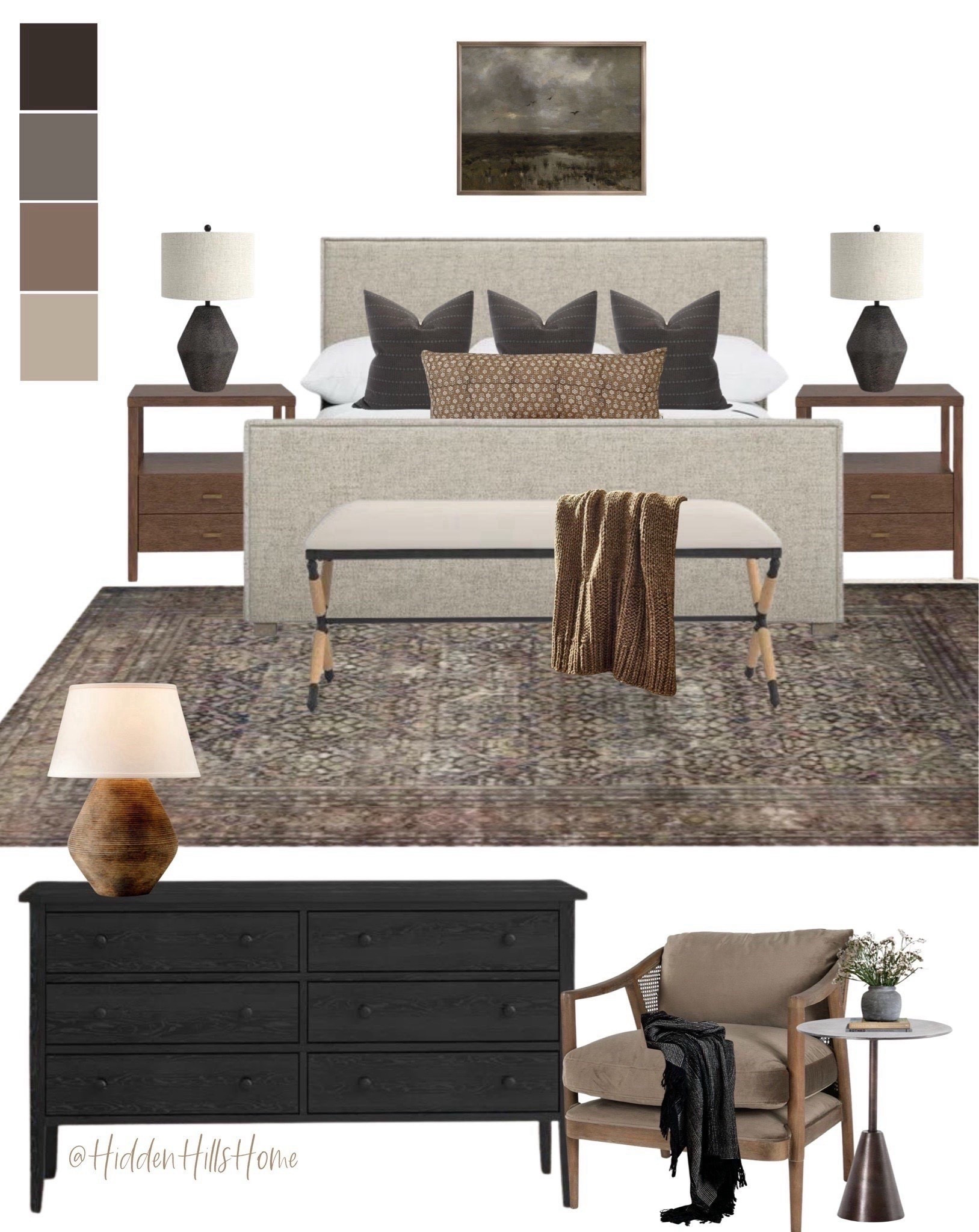 Bedroom decor, bedroom mood board, bedroom decor ideas, master bedroom decor, moody bedroom, bedroom design #bedroom #homedecor

#LTKHome #LTKSaleAlert #LTKSeasonal