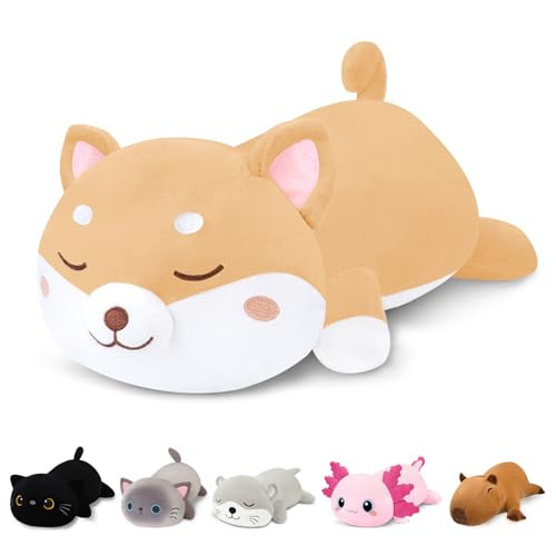 Finebee Weighted Shiba Inu Stuffed Animals, Cute Weighted Dog Plush, Soft Stuffed Weighted Shiba Inu Plushie Gifts for Kids & Adults(13.8" 1.6Lbs) | Amazon (US)