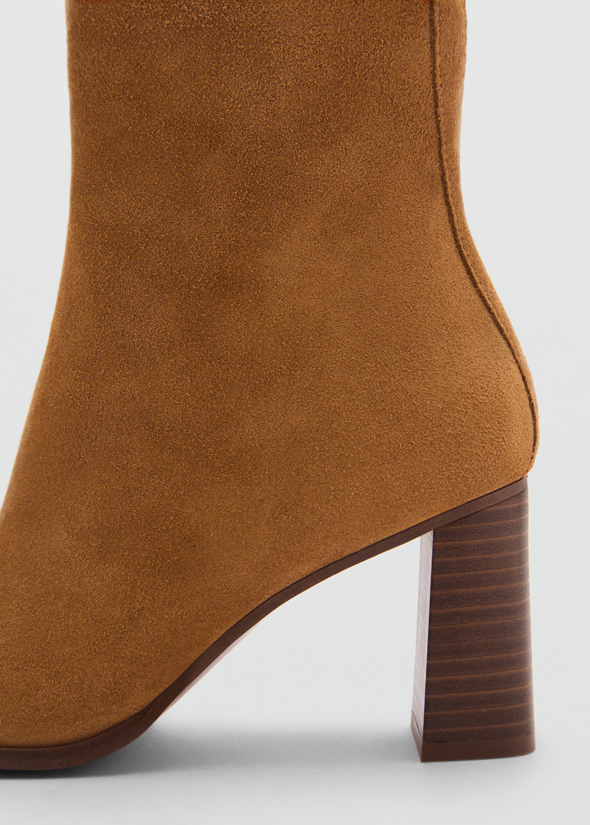 Heel suede ankle boot | MANGO (US)