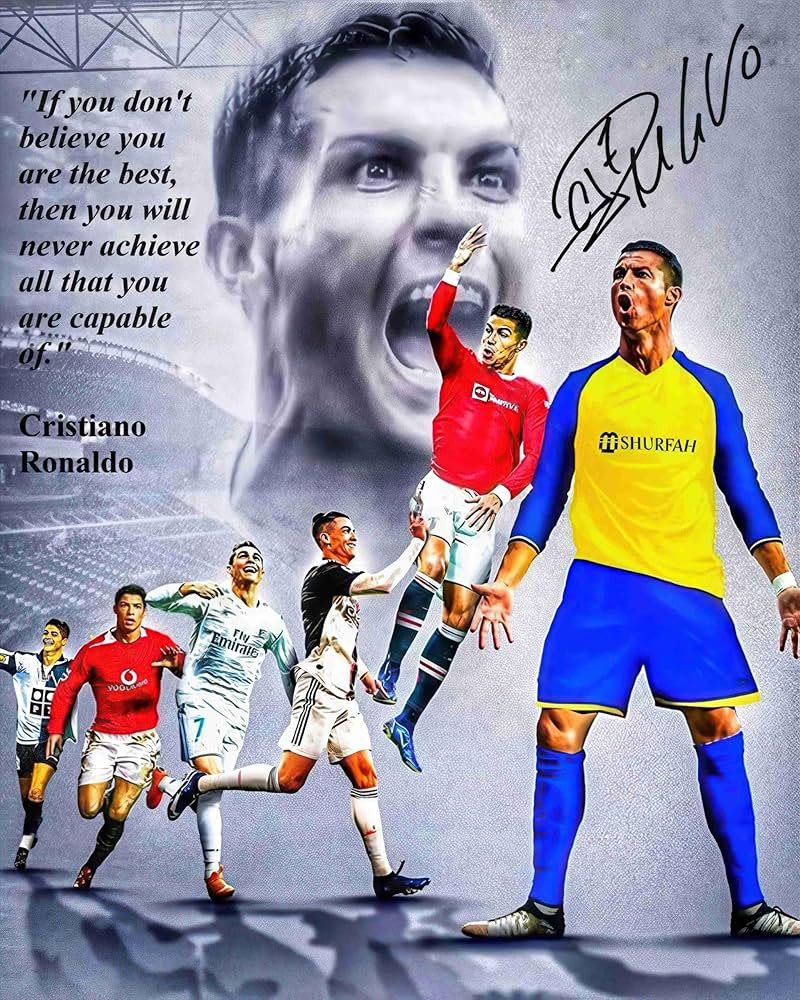 Superstar And Cristiano Ronaldo Signed Poster For Kids Fans Room Bedroom Wall Decor-American Socc... | Amazon (US)