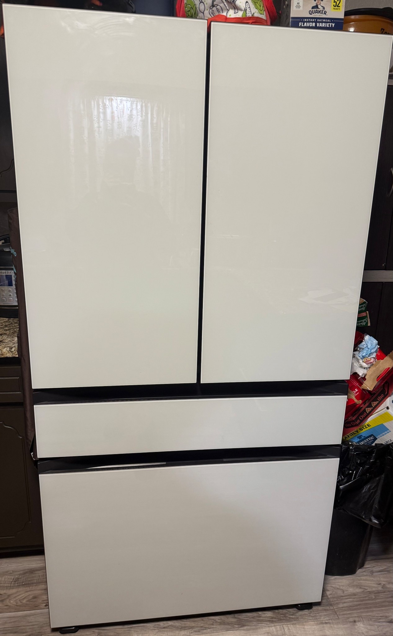 LOVE this fridge.  So much space and I love the water pitcher that auto fills inside the door!  #samsung #appliance #kitchen #refridgerator 

#LTKKids #LTKFamily #LTKHome
