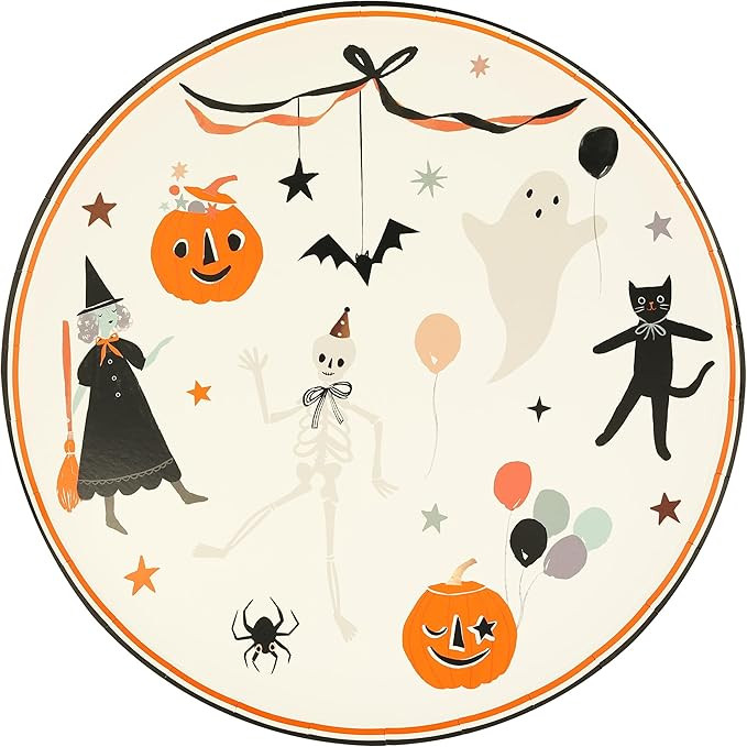 Meri Meri It's Halloween! Paper Plates (Pack of 8), Vintage-Design Disposable Party Plates with H... | Amazon (US)