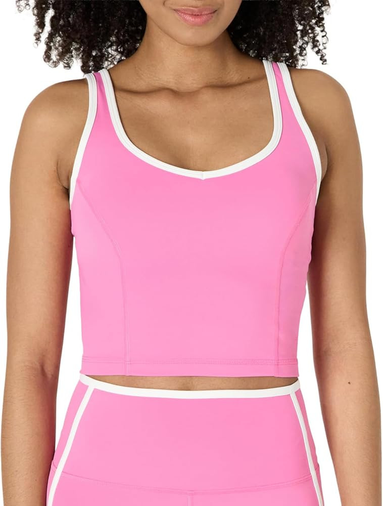 Amazon Essentials Women's Active FormFlex Buttery Soft Light Support Crop Tank with Bra | Amazon (US)
