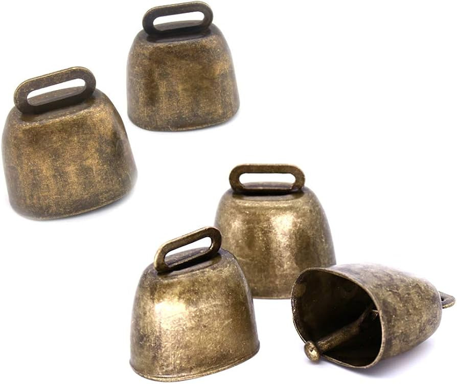 5 Pack Grazing Copper Bells, Metal Cow Bells for Dogs, Animal Copper Loud Bronze Bell, Small Bras... | Amazon (US)