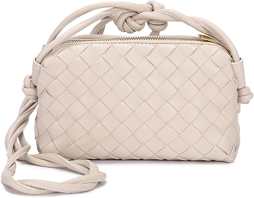 Woven Crossbody Bags For Women, Small Handmade Purse Clutch Shoulderbag Handbag, Zipper Closure | Amazon (US)