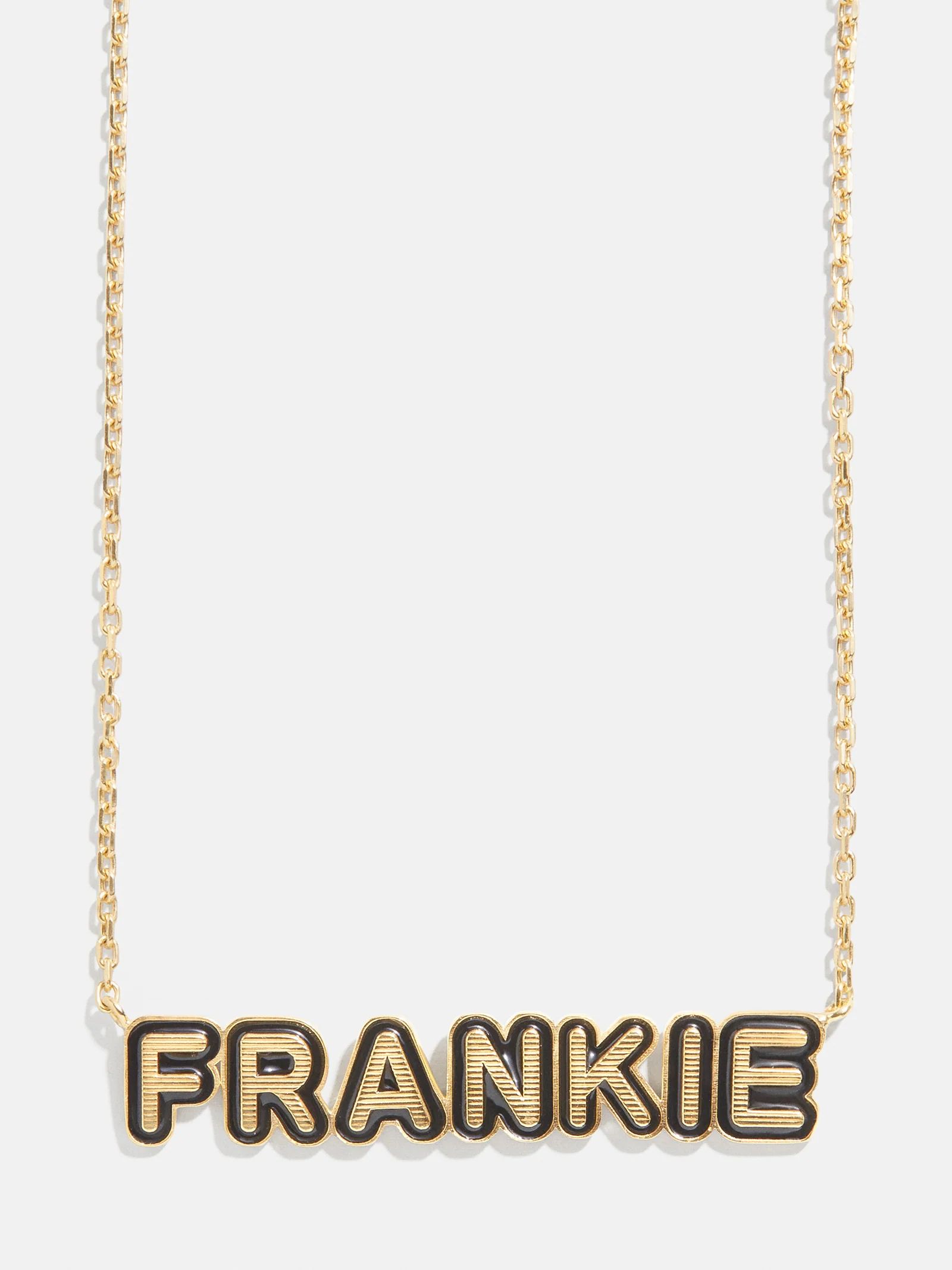 18K Gold Enamel Bubble Nameplate Necklace | BaubleBar (US)