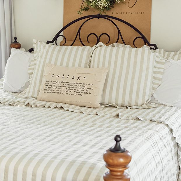 Classic Country Stripe Pillow Sham | Antique Farm House