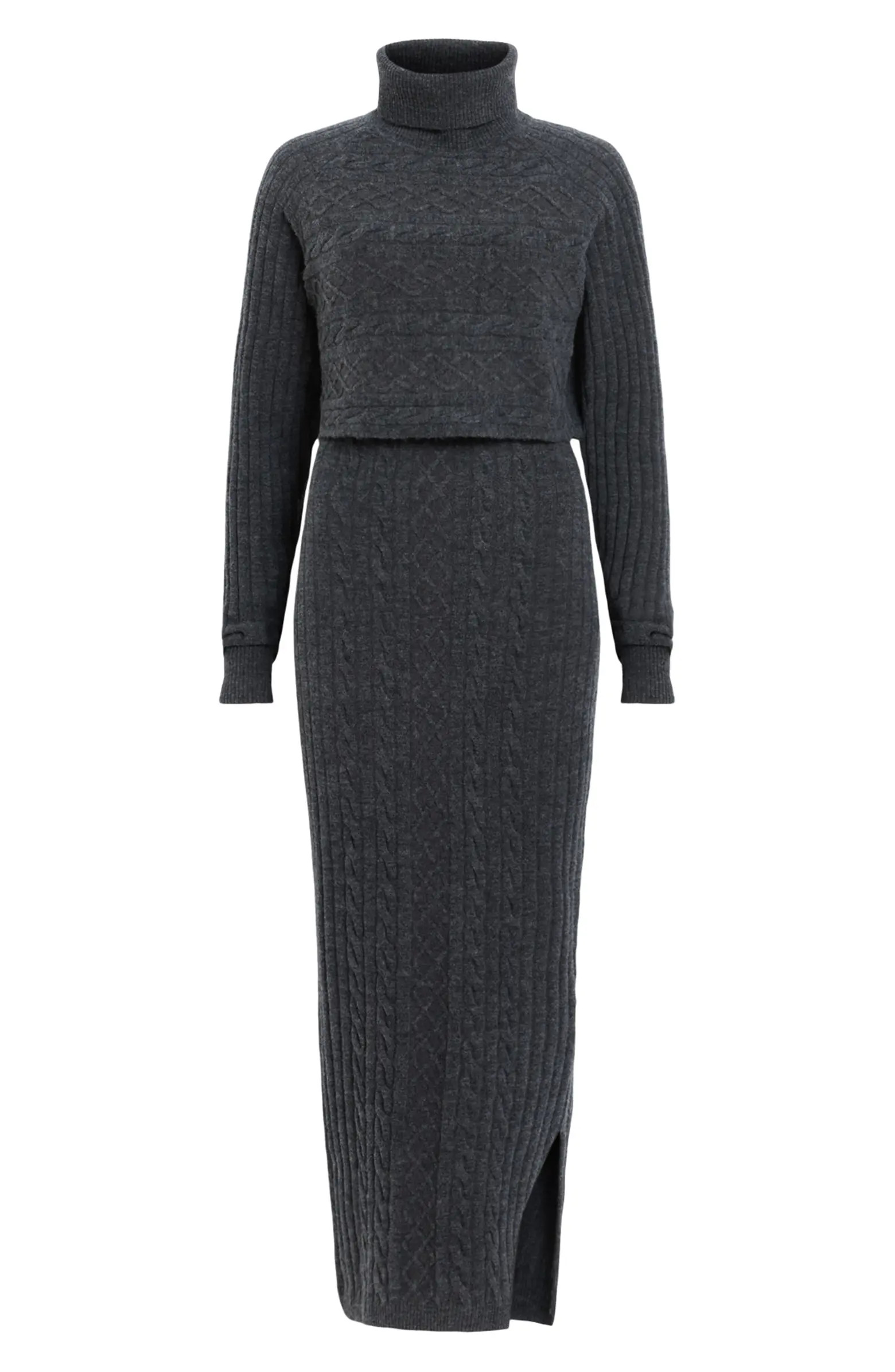 AllSaints Muriel Cotton & Wool Blend Turtleneck Sweater & Dress Set | Nordstromrack | Nordstrom Rack