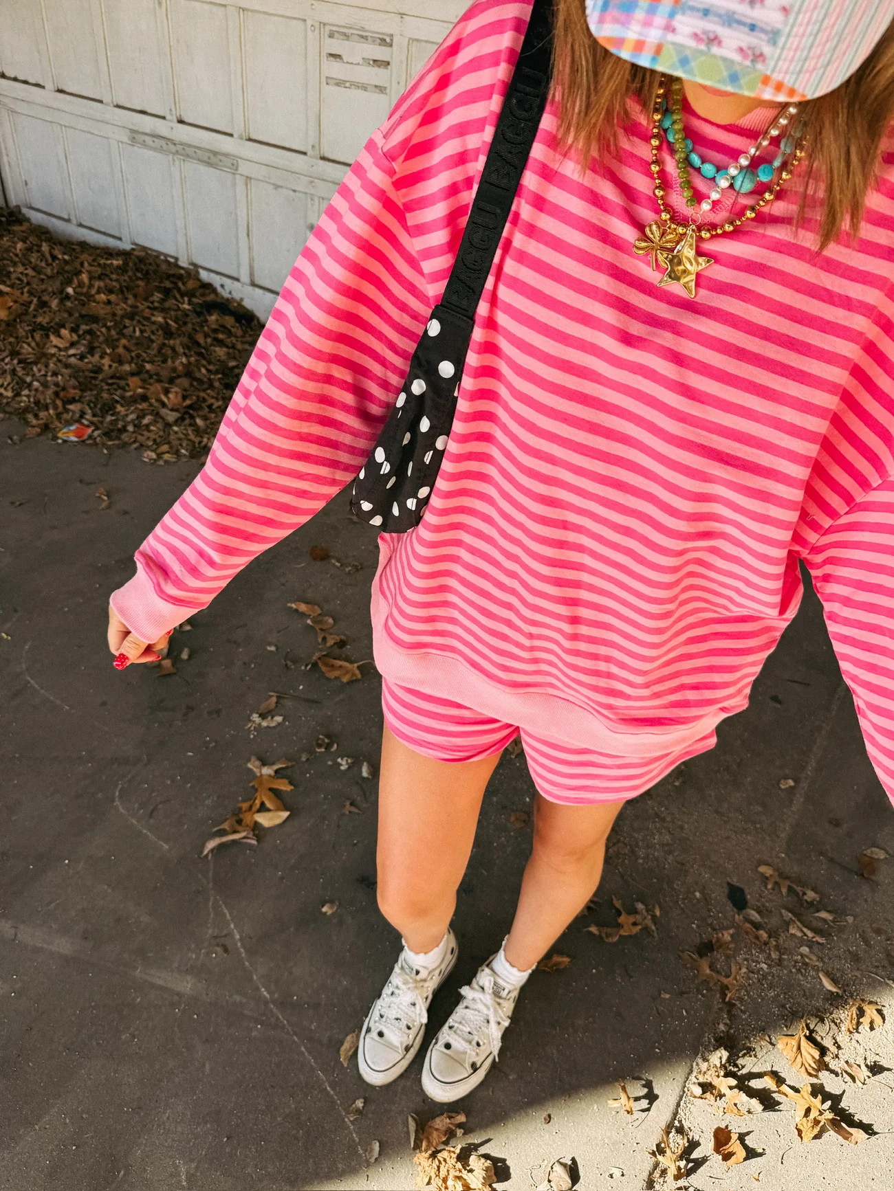 cherry berry oversized stripe top | Etta+East