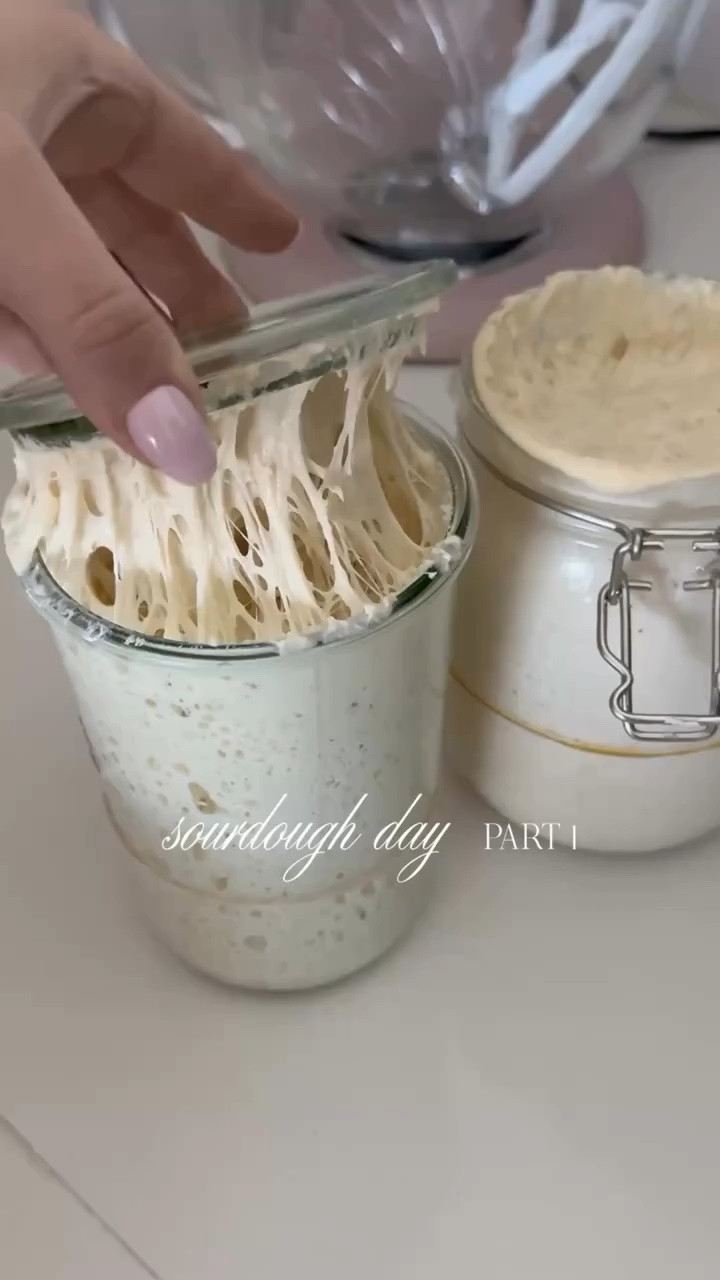 PART 1: Baking my first Sourdough loaf!!! 🍞🤍 #sourdough #sourdoughbaking #baking #homeinterior #ballerinafarmsourdough