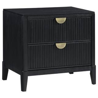 Jack Black and Gold 2 Drawer 18 in. W Nightstand | The Home Depot