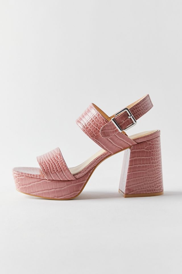 UO Rachel Croc Strappy Platform Heel | Urban Outfitters (US and RoW)