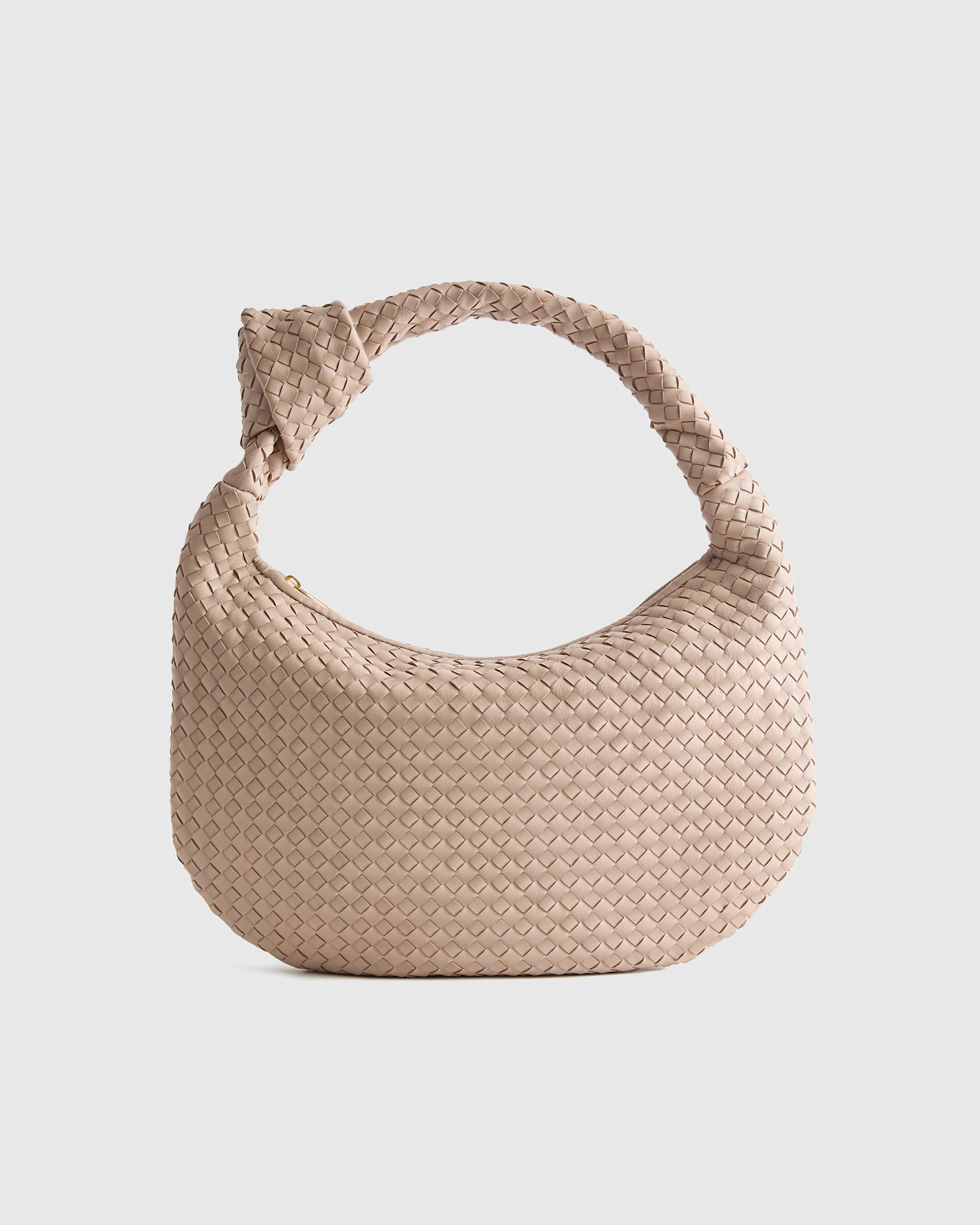 Italian Leather Handwoven Slouchy Shoulder Bag in Taupe | Quince
