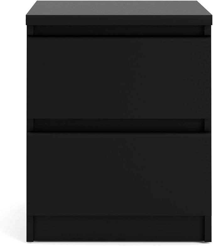 Tvilum, 2 Drawer Nightstand for Bedroom, Handle-free Drawers, Contemporary, Black | Amazon (US)