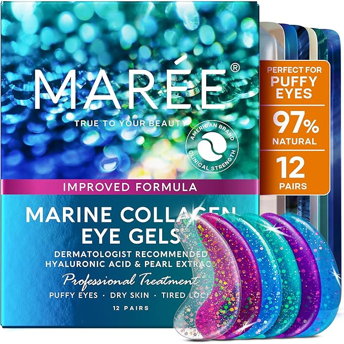 MAREE Eye Gels - Under Eye Patches for Puffy Eyes and Dark Circles with Natural Marine Collagen &... | Amazon (US)