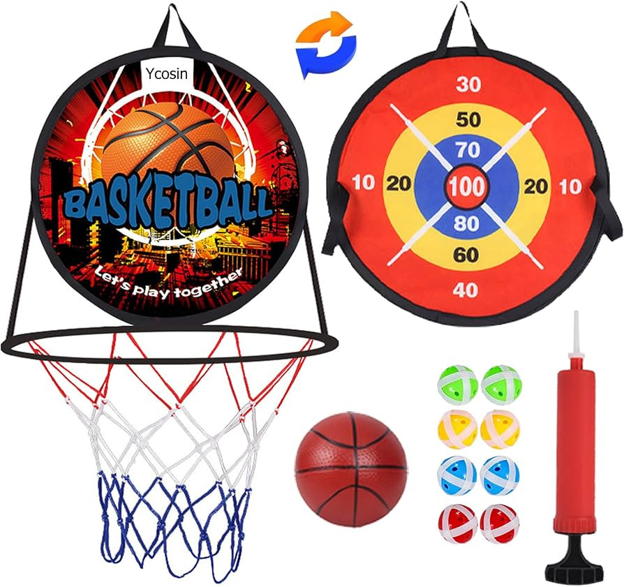 14" Dart Board for Kids, Basketball Hoop for Kids Toddlers, Sports & Outdoor Play Easter Gift Toy... | Amazon (US)