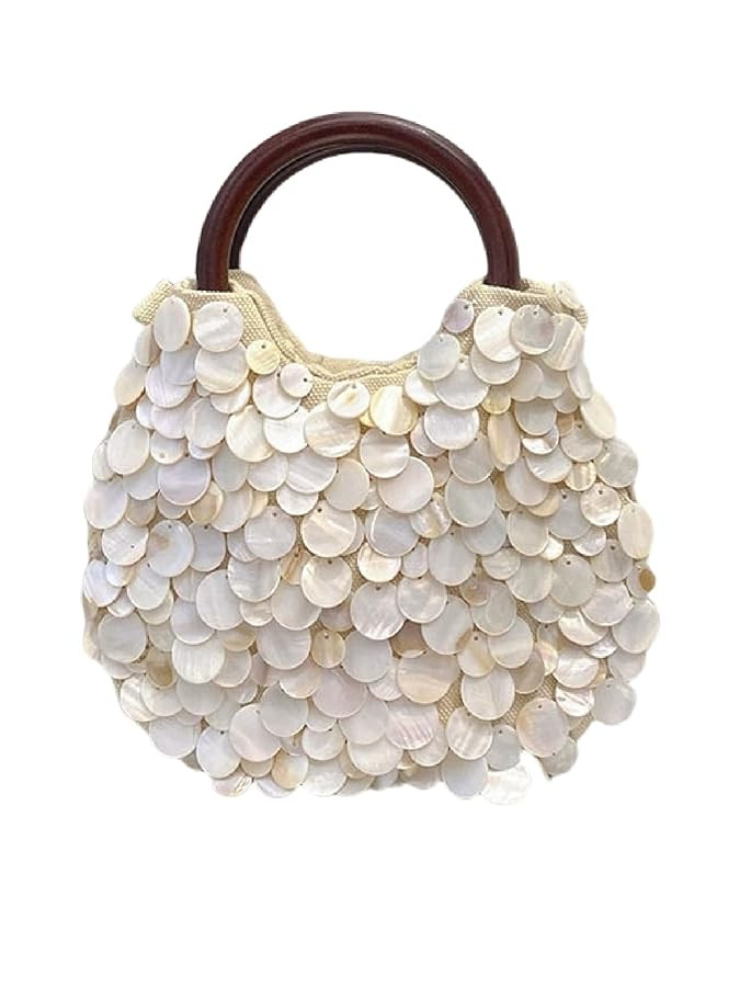 Summer Shell Beaded Purses,Sequin Pearl Bag for Women Luxury grace for Beach Wedding Party Vacati... | Amazon (US)