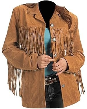 Classyak Women's Fashion Stylish Suede Leather Fringed Jacket | Amazon (US)
