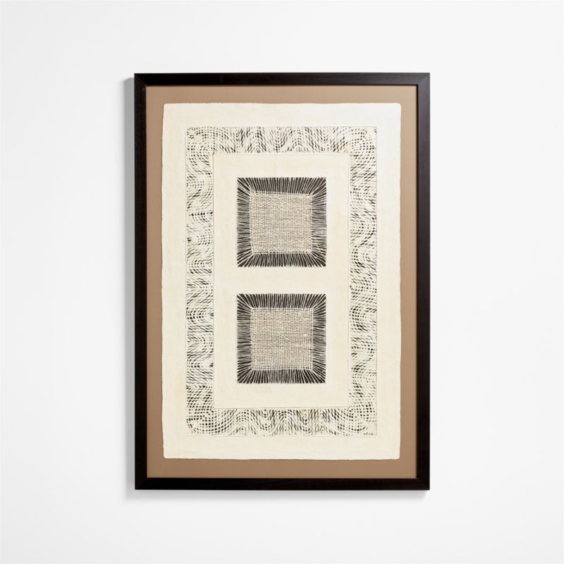 'Papel con Cuadrados' Framed Paper Wall Art 54.75"x39" by Julio Laja Chichicaxtle + Reviews | Cra... | Crate & Barrel