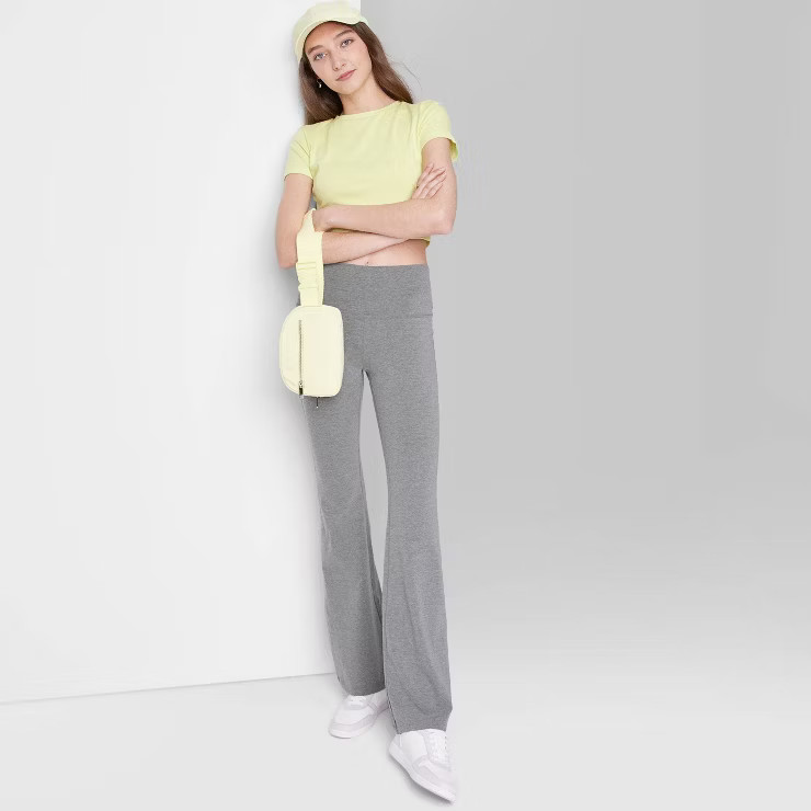 Women's High-Waisted Flare Leggings - Wild Fable™ Heather Gray | Target