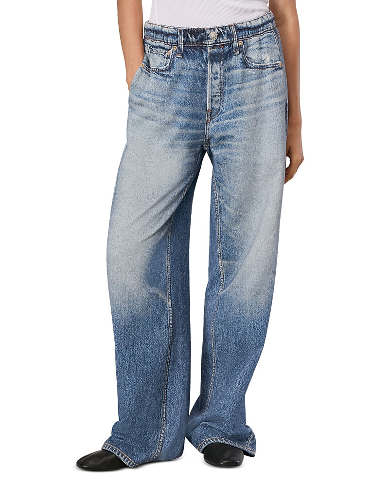 rag & bone Miramar High Rise Wide Leg Cotton Terry Sweatpant Jeans in Noosa | Bloomingdale's (US)