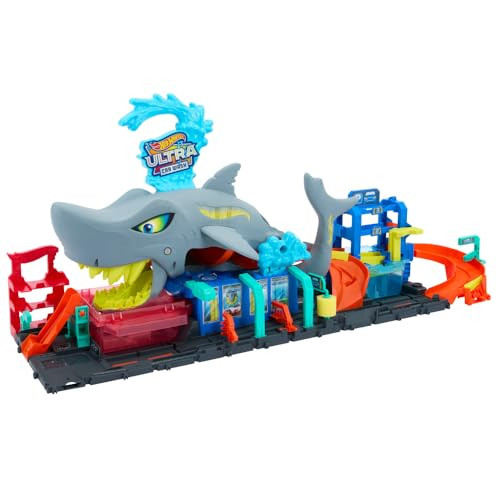Hot Wheels City Track Set, Ultra Shark Car Wash with 1:64 Scale Color Reveal Toy Vehicle, Repeat Color-Change Feature, Storage | Amazon (US)
