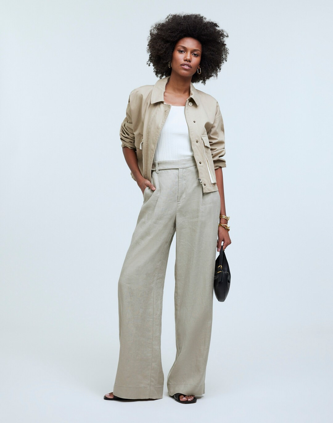 The Harlow Wide-Leg Pant in 100% Linen | Madewell