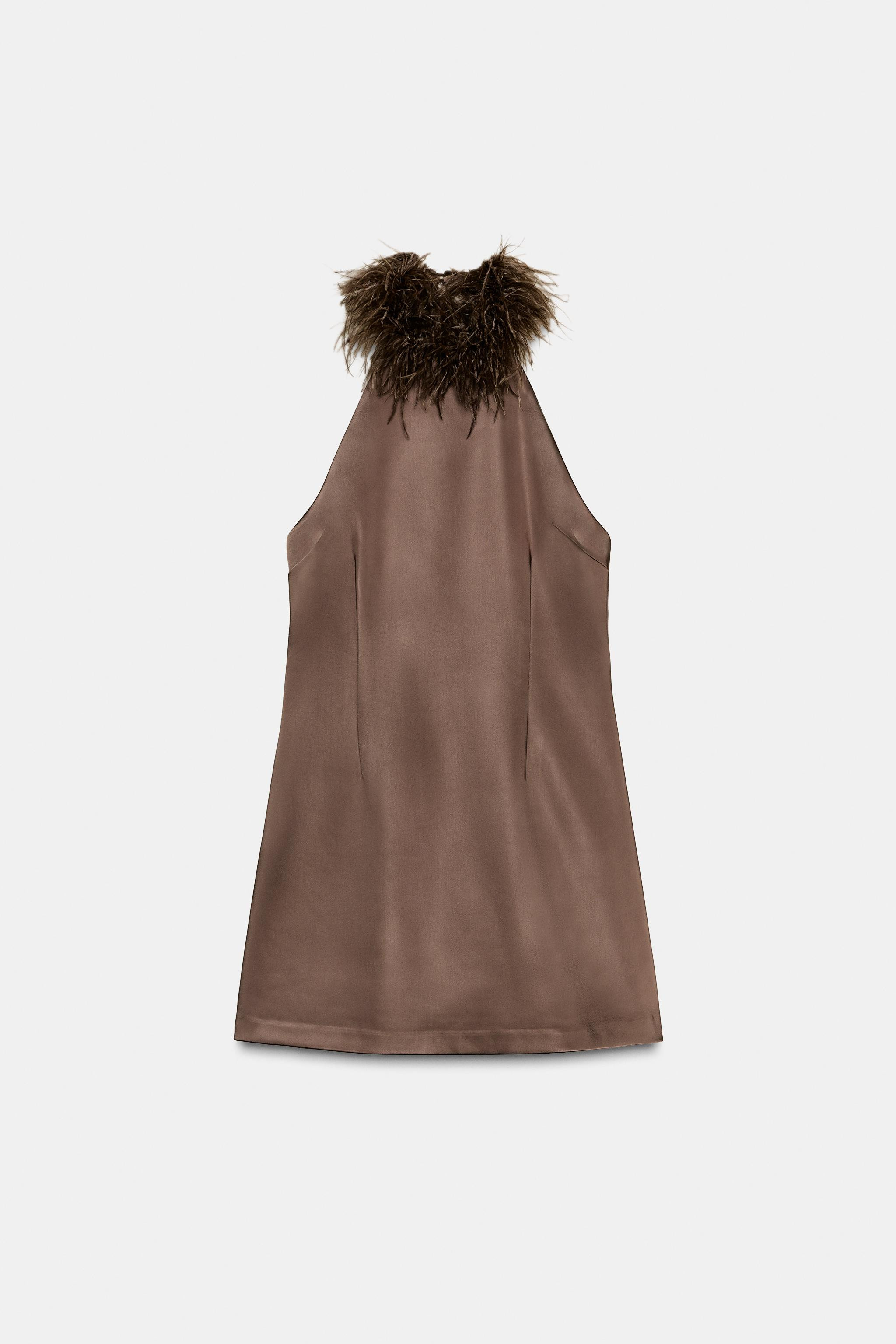 FEATHER HALTER DRESS | Zara US
