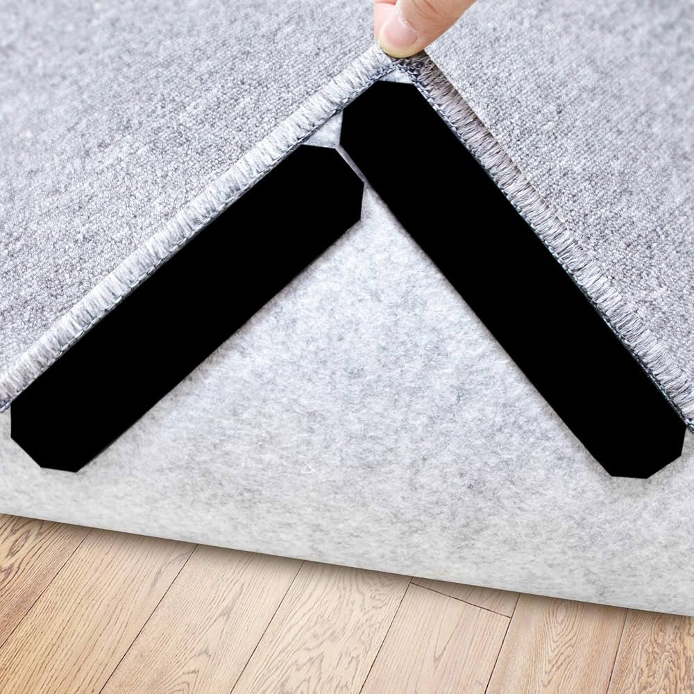 Rug Stopper, 16 Pcs Double Sided Non Slip Reusable Rug Stopper, Washable Rug Tape for Hardwood Floor | Amazon (US)