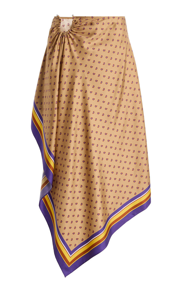 Exclusive La Isla Bandana-Print Silk-Twill Midi Skirt | Moda Operandi (Global)