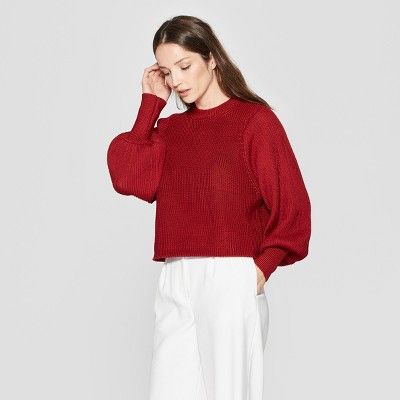 Women's Long Raglan Sleeve Pullover Sweater - Prologue™ Red | Target