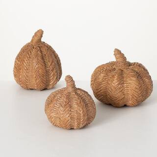 This item: 6.5 in. H Brown Resin Textured Pumpkin (Set of 3) | The Home Depot