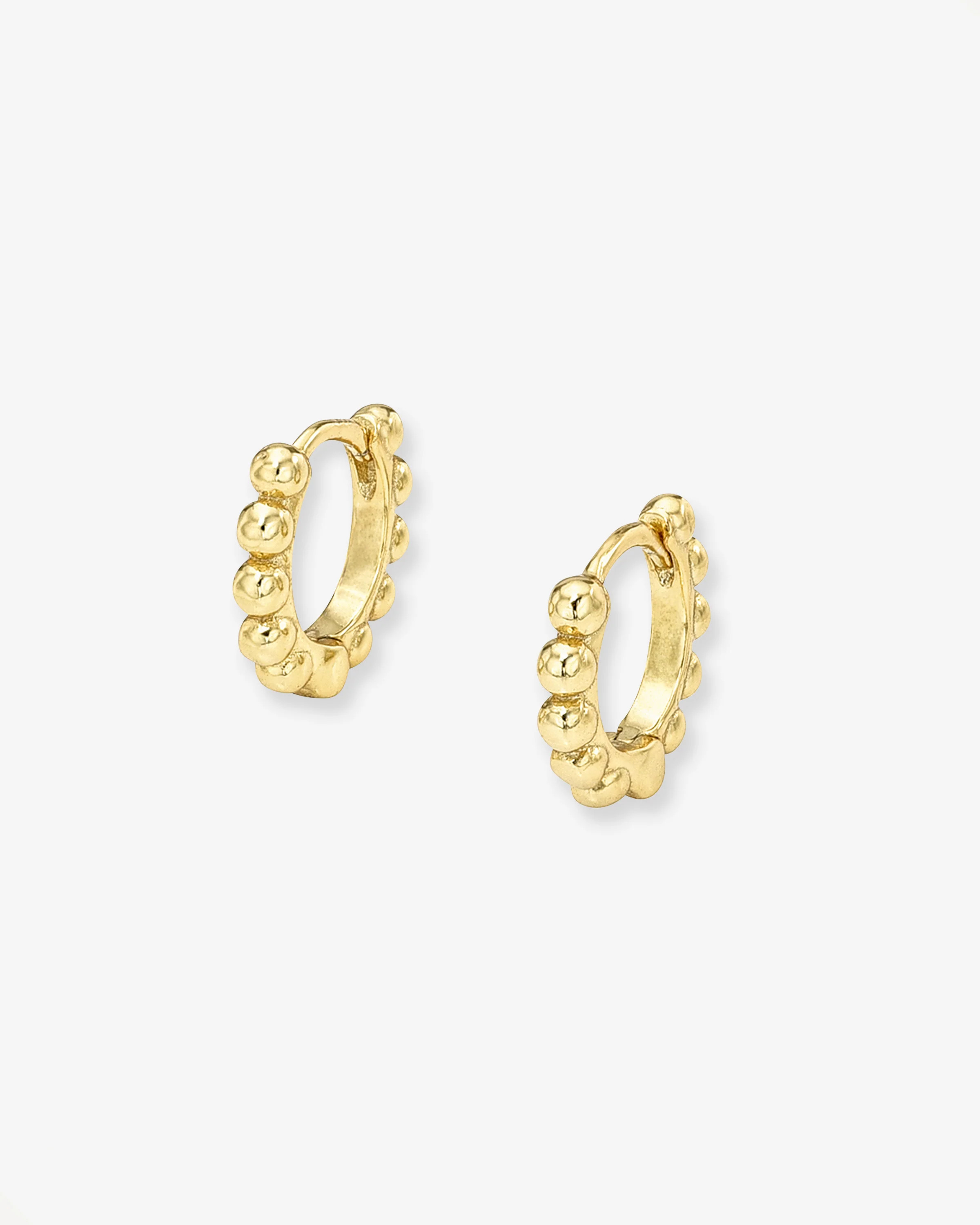 Beaded Huggie Earrings | Zoe Lev Jewelry