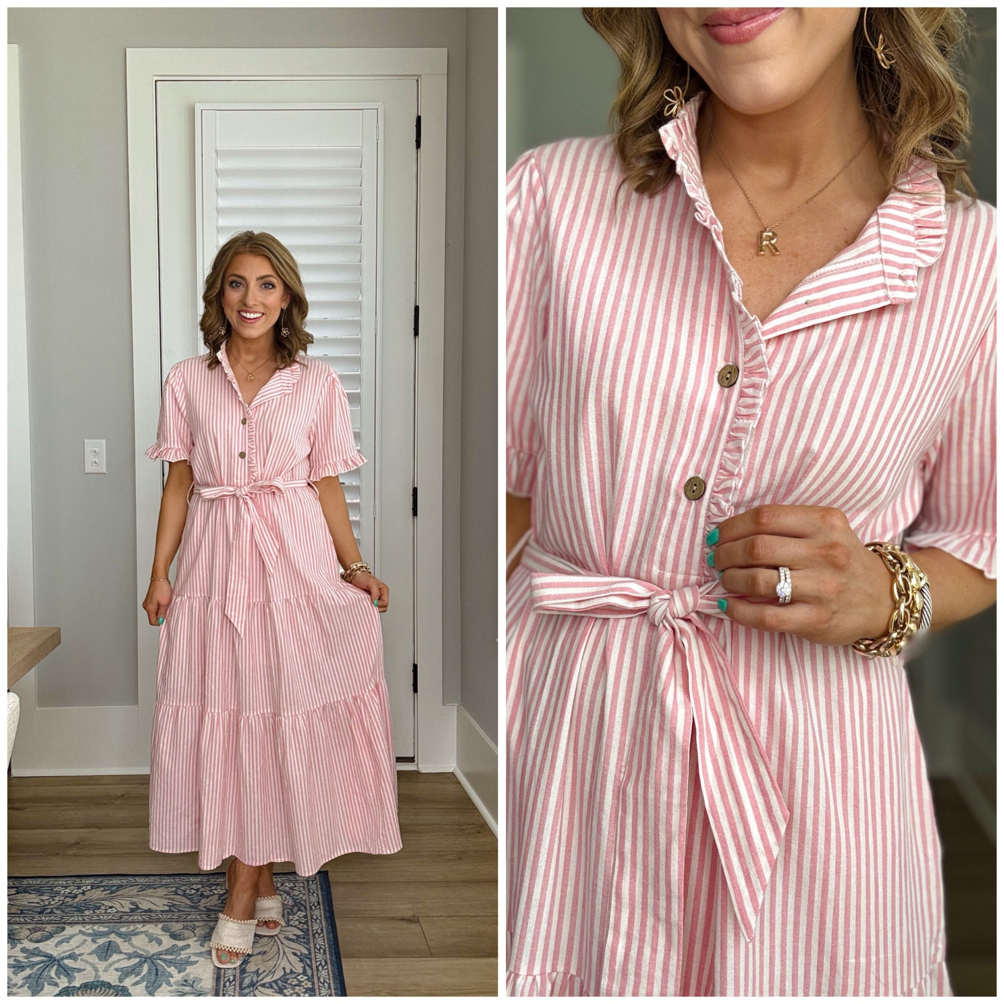 This Amazon spring dress is one of my favorite finds lately! 💗 The pink striped maxi is lightweight, flattering, and perfect for everyday wear, vacation, church, or spring events. I love the tie waist, ruffle details, and flowy fit — it looks like a boutique dress but it’s an Amazon find!

If you love affordable fashion that looks high end, this one is so good. Comes in multiple colors and is such an easy throw-on-and-go outfit.

Amazon fashion finds are so good right now and this dress proves you don’t have to spend a lot to look put together.

#amazonfashion #amazondress #springdress #amazonfinds #affordablefashion #amazonstyle #maxidress #springoutfit #lookforless #momstyle #easteroutfit #everydaystyle #amazonhaul #dressseason #amazonclothing


#LTKPetite #LTKootd
