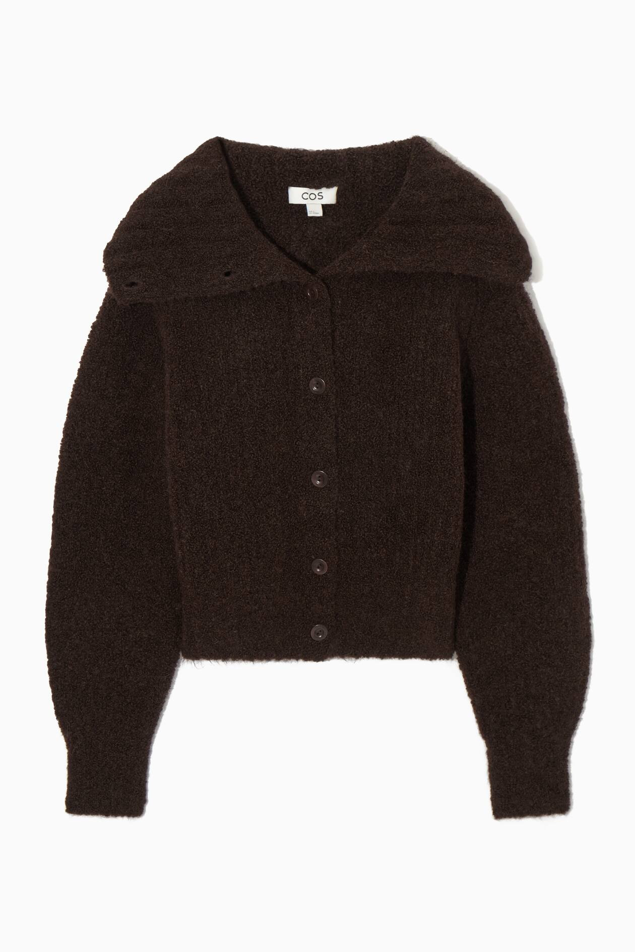 SPREAD-COLLAR TEXTURED ALPACA-BLEND CARDIGAN | H&M (UK, MY, IN, SG, PH, TW, HK)